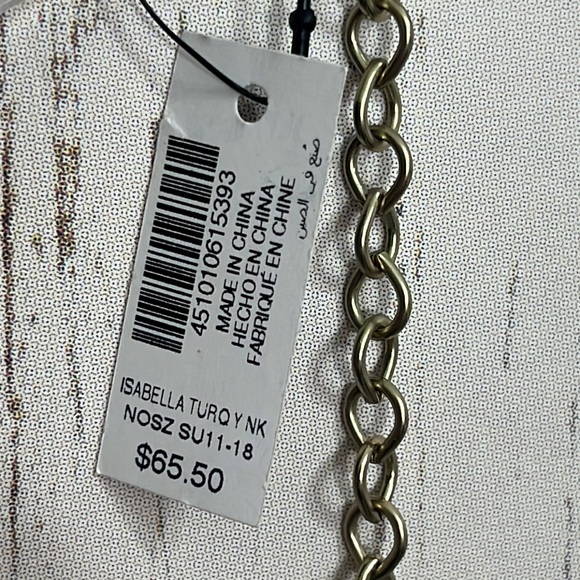 NWT Chico’s Coin & Turquoise Chain - Picture 3 of 14